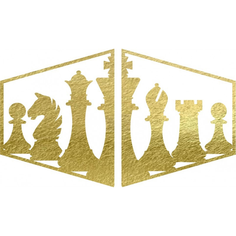 Elegant painting on the wall of a chess piece -...