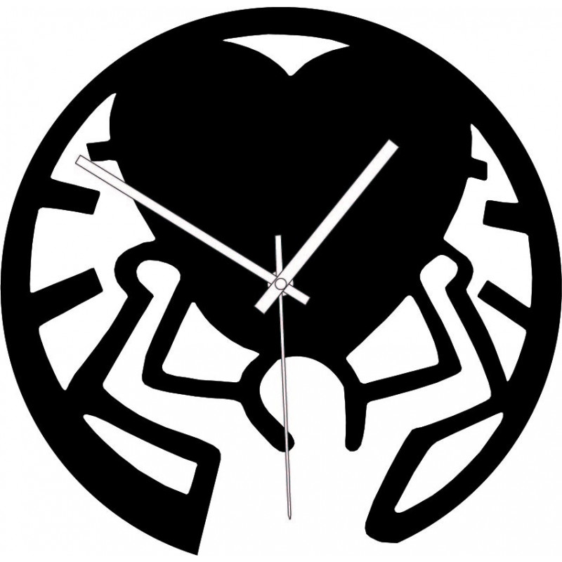 Wooden clock - love on shoulders black and...