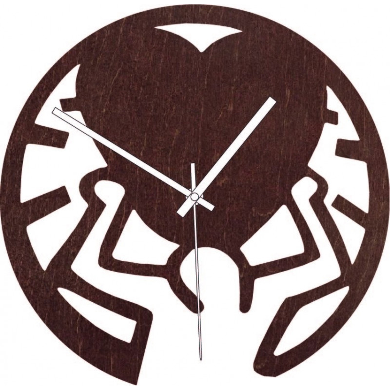 Wooden clock - love on shoulders black and...