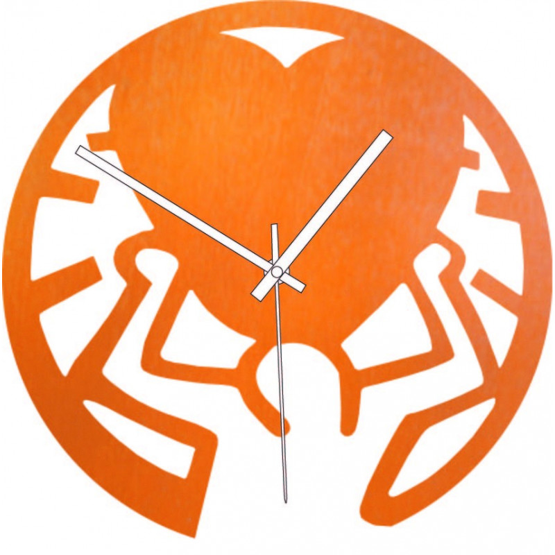 Wooden clock - love on shoulders black and...