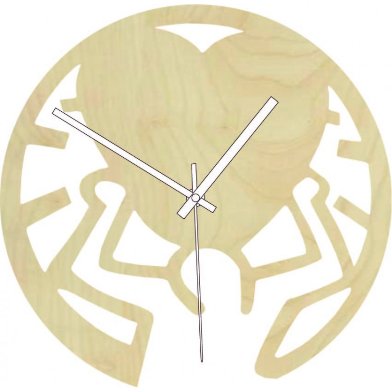 Wooden clock - love on shoulders black and...
