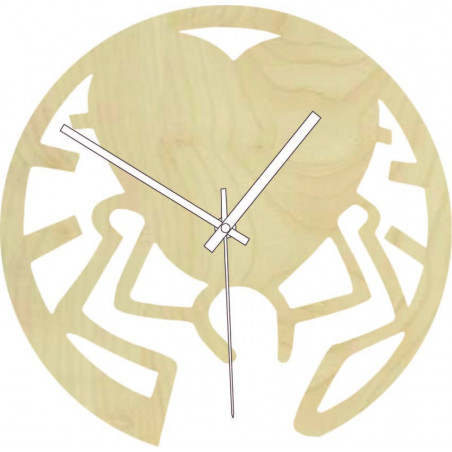 Wooden clock - love on shoulders black and colourful | SENTOP PR0420