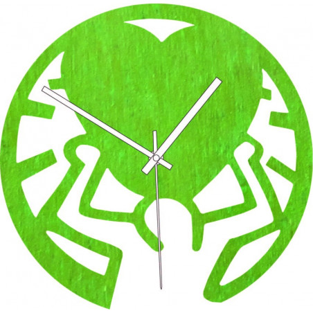 Wooden clock - love on shoulders black and colourful | SENTOP PR0420