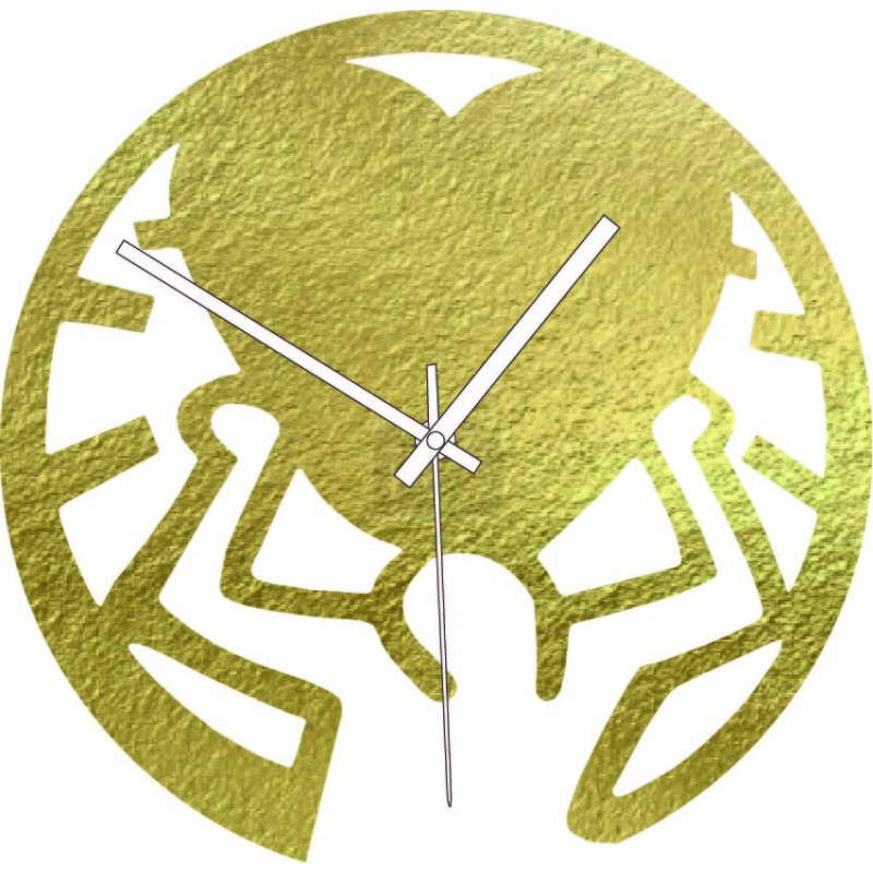 Wooden clock - love on shoulders black and...