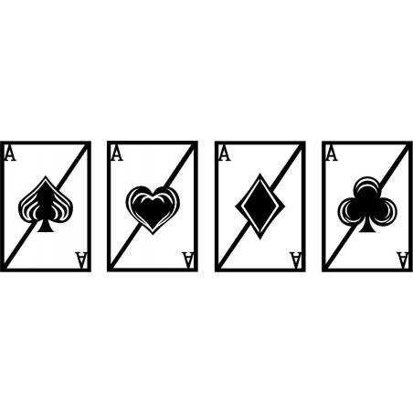 Original four-part wall painting - playing cards | ZOLTON