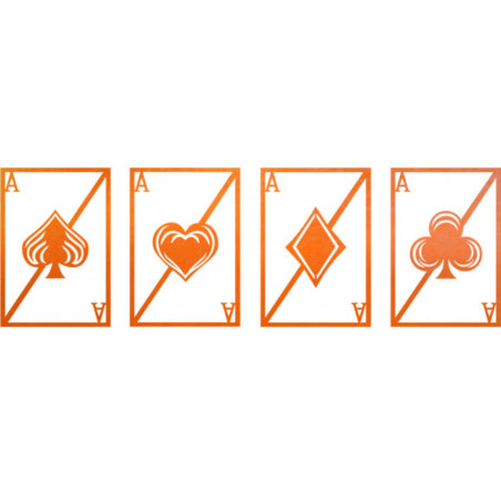 Original four-part wall painting - playing cards | ZOLTON