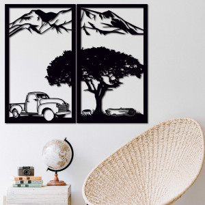 Carved two-piece wall painting nature - BULISA