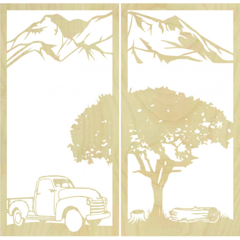 Carved two-piece wall painting nature - BULISA