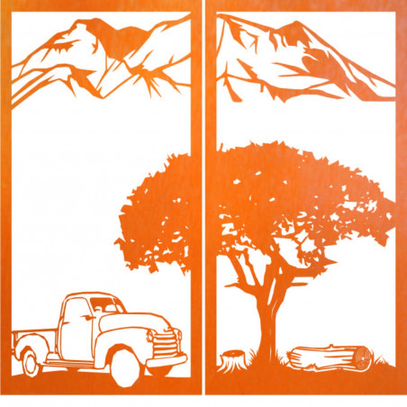 Carved two-piece wall painting nature - BULISA