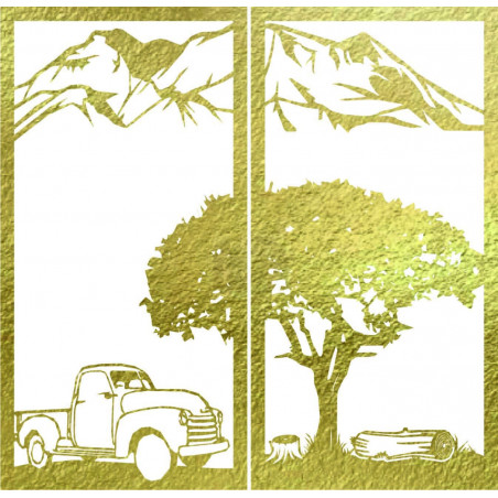 Carved two-piece wall painting nature - BULISA