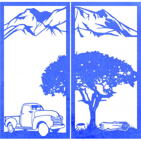 Carved two-piece wall painting nature - BULISA