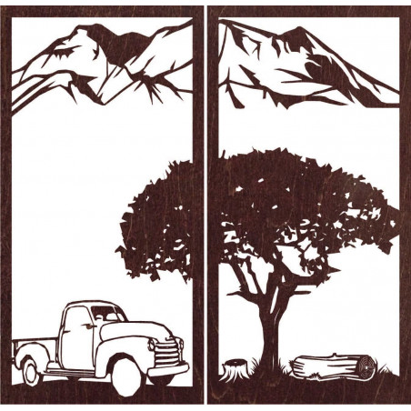 Carved two-piece wall painting nature - BULISA