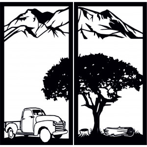 Carved two-piece wall painting nature - BULISA 2