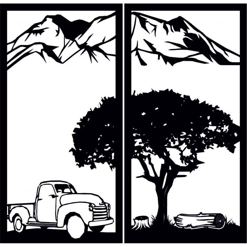 Carved two-piece wall painting nature - BULISA