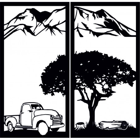 Carved two-piece wall painting nature - BULISA