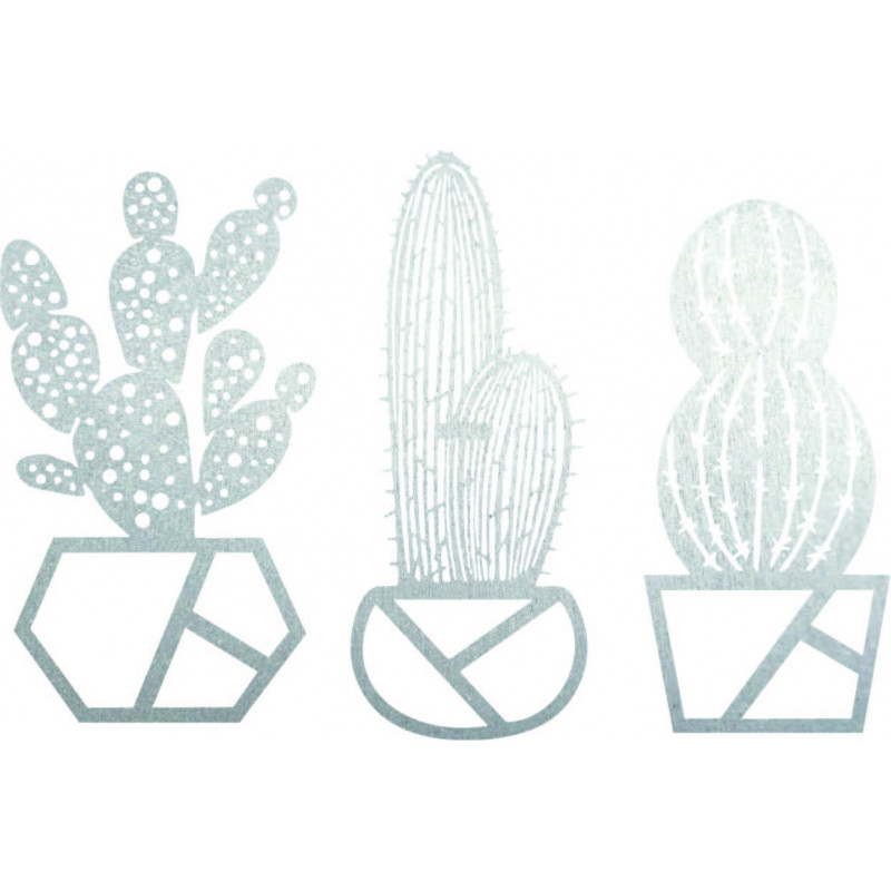 Three-part wall painting cactus - KUSLAR