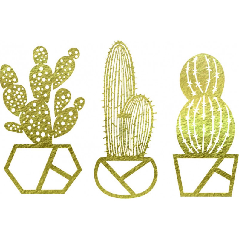 Three-part wall painting cactus - KUSLAR