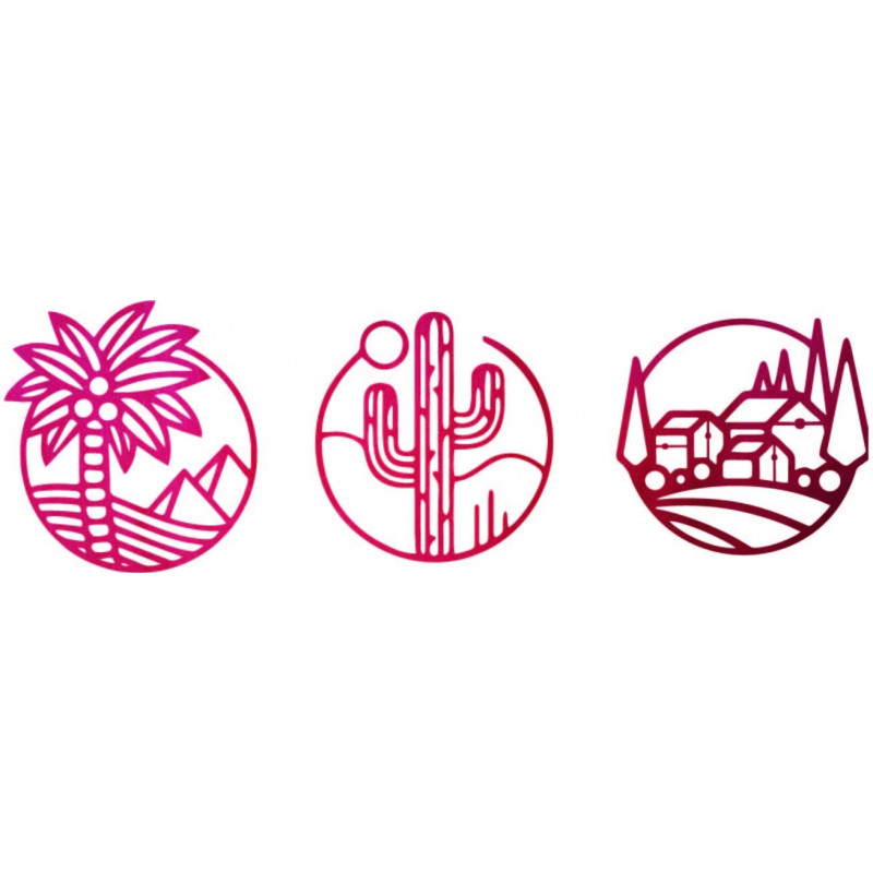 Three-piece wall painting Sahara - ARAHSA