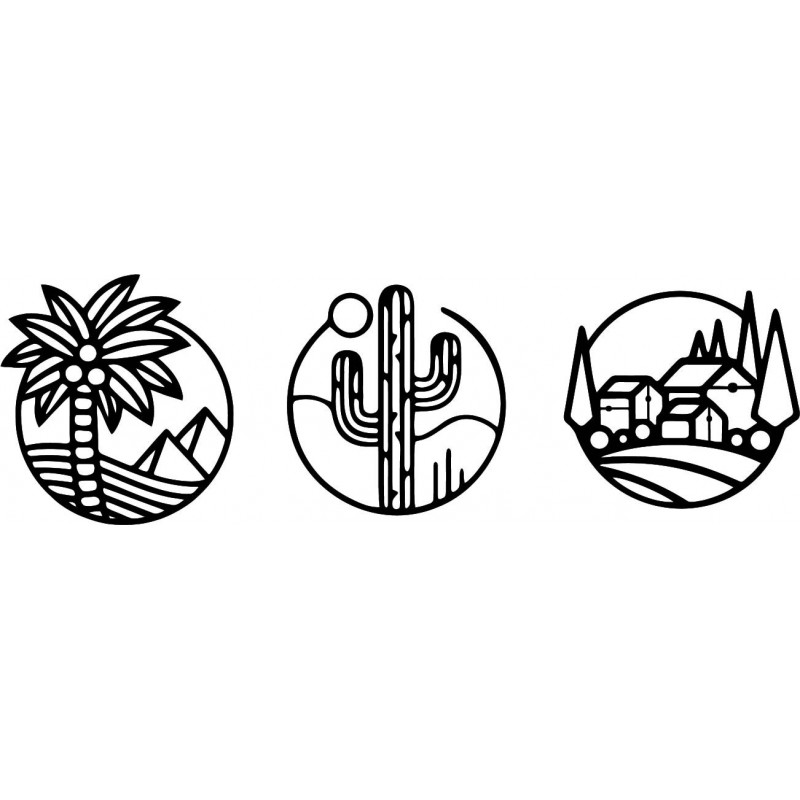 Three-piece wall painting Sahara - ARAHSA