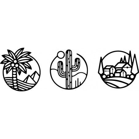 Three-piece wall painting Sahara - ARAHSA