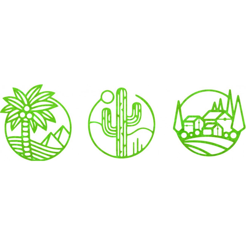 Three-piece wall painting Sahara - ARAHSA