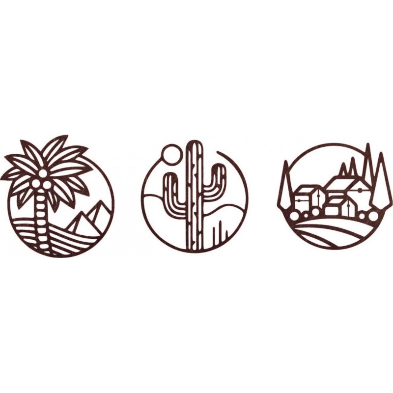 Three-piece wall painting Sahara - ARAHSA