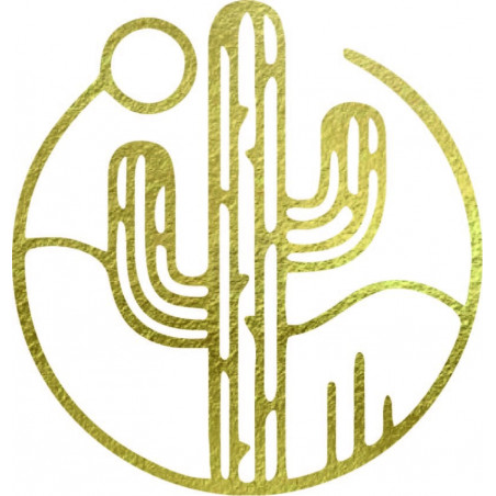 Wooden wall picture of a cactus with the sun - MONK