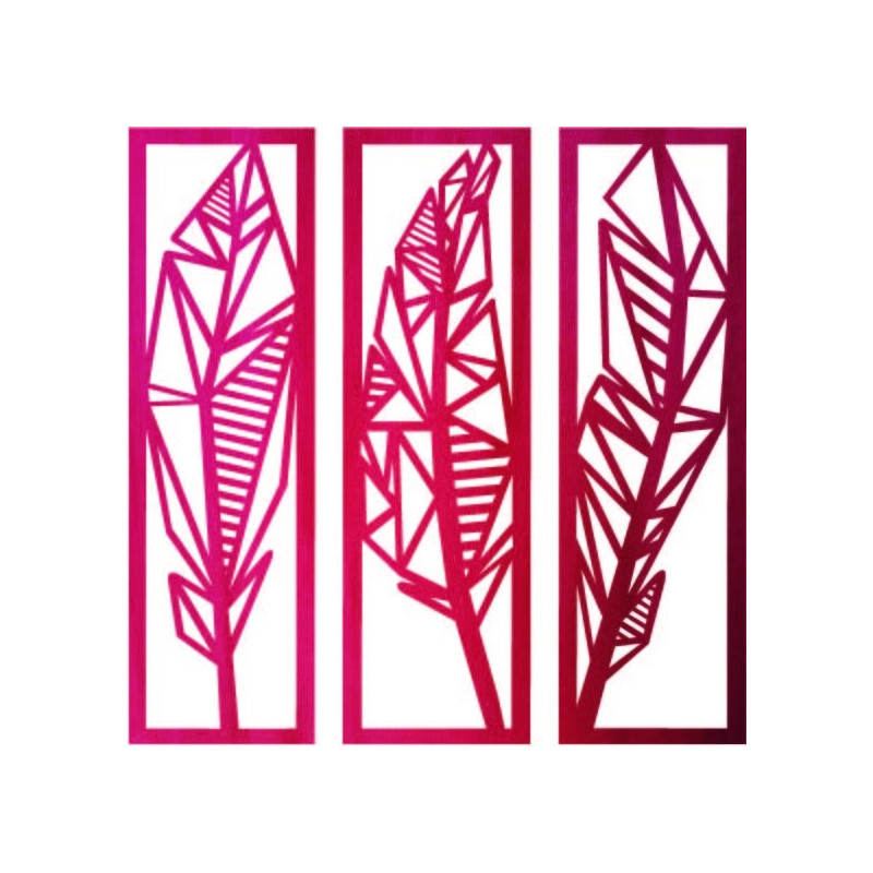 Modern three-piece painting banana leaves -...