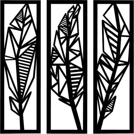 Modern three-piece painting banana leaves - MUSACEAE