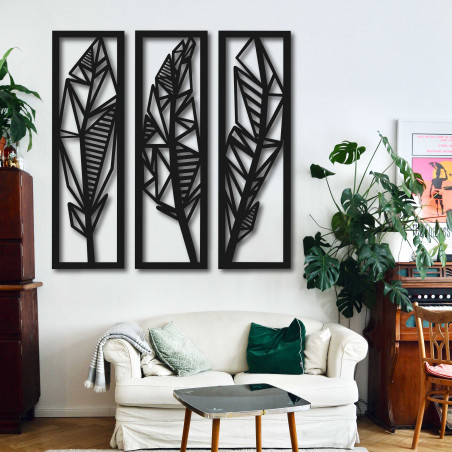 Modern three-piece painting banana leaves - MUSACEAE
