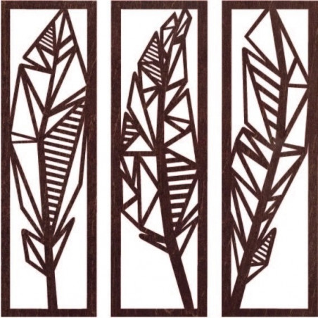 Modern three-piece painting banana leaves - MUSACEAE