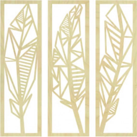 Modern three-piece painting banana leaves - MUSACEAE