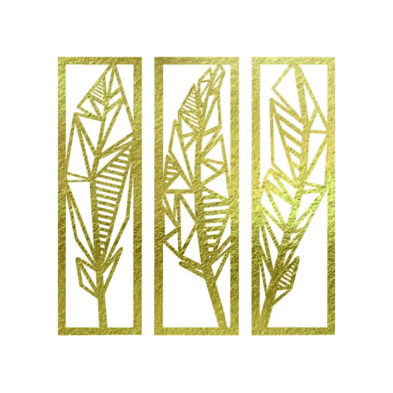 Modern three-piece painting banana leaves -...