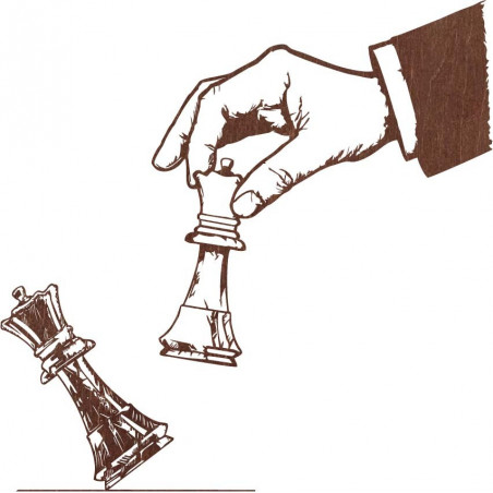 Elegant two-piece wall wooden decor chess design - CHESSMAT | SENTOP