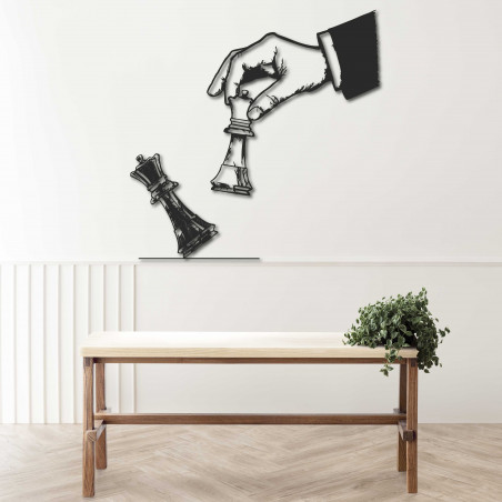 Elegant two-piece wall wooden decor chess design - CHESSMAT | SENTOP