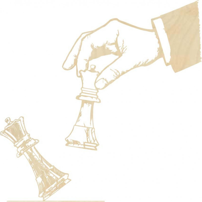 Elegant two-piece wall wooden decor chess...