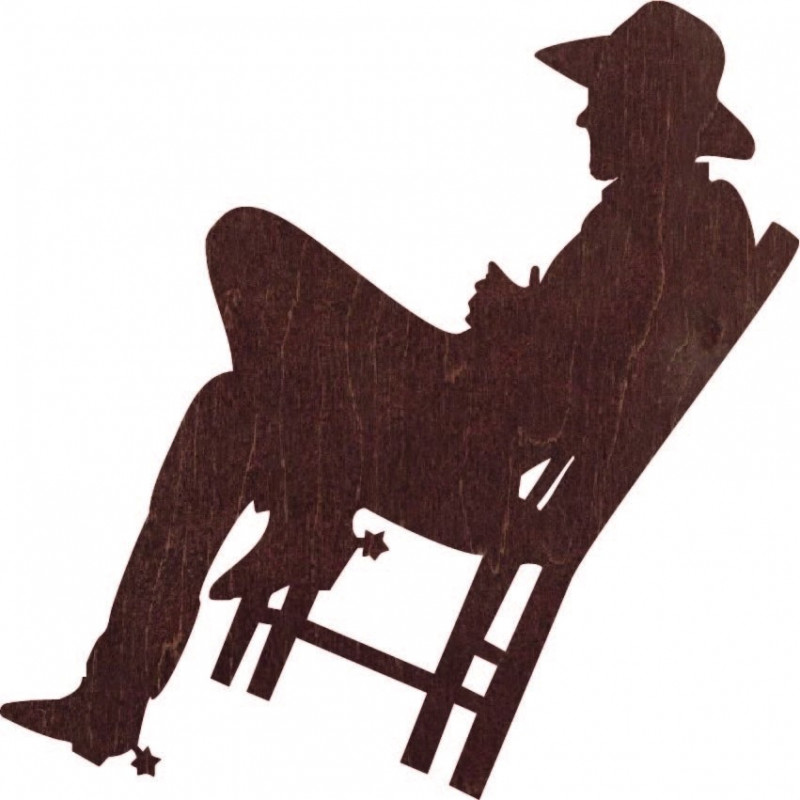 Elegant wooden picture on the wall - COWBOY |...