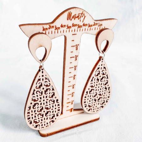 Wooden hanging earrings JULIEN - MONATY | SENTOP