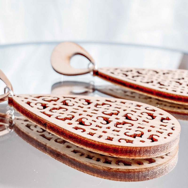 Wooden hanging earrings JULIEN - MONATY | SENTOP