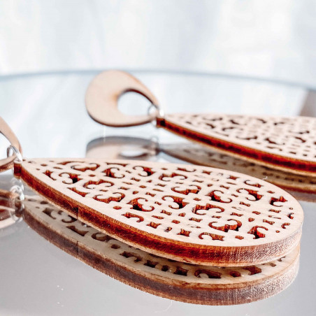 Wooden hanging earrings JULIEN - MONATY | SENTOP