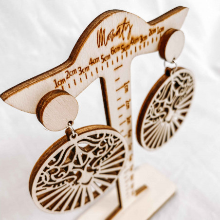 Wooden natural hanging earrings LILIEN - MONATY | SENTOP