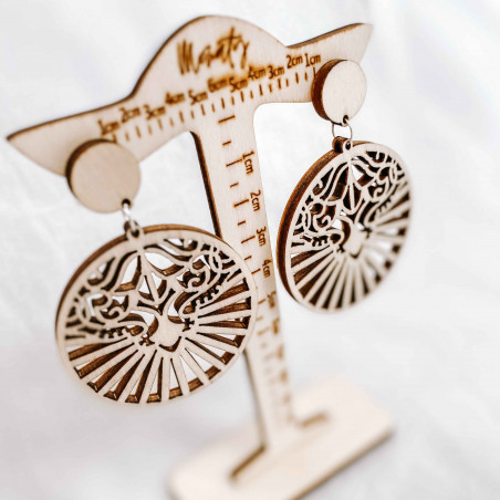 Wooden natural hanging earrings LILIEN - MONATY | SENTOP