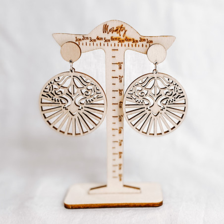 Wooden natural hanging earrings LILIEN - MONATY | SENTOP