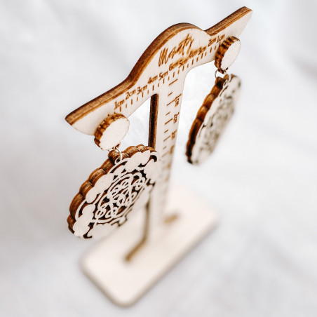 Wooden natural hanging earrings AURORA - MONATY | SENTOP