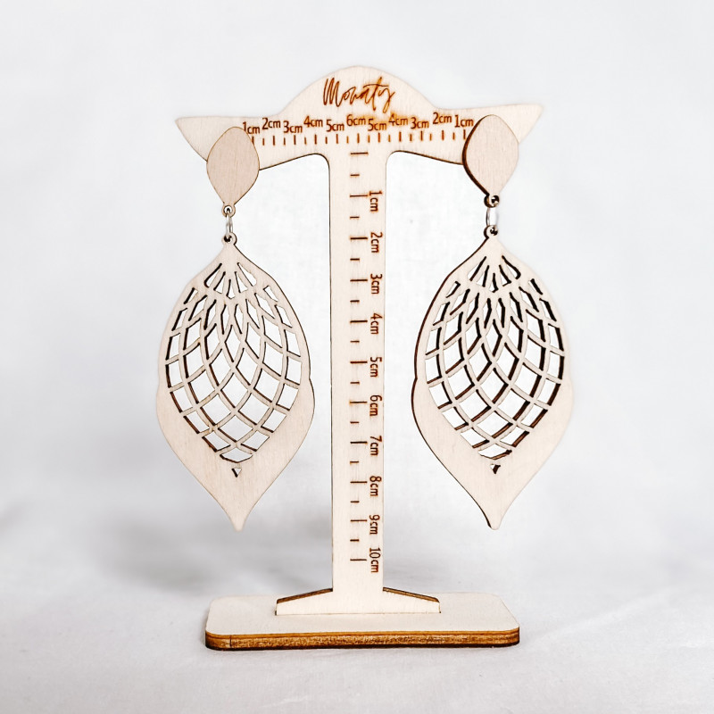Wooden natural hanging earrings MELLIFLUOUS -...