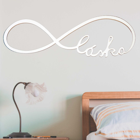 Wooden inscription. Neverending love. Size: 500x 164 mm