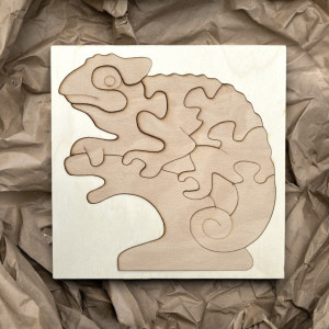 Bicolor wooden montessori insert for children - CHAMELEON... 2