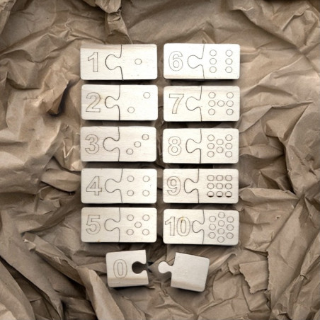 Montessori wooden insert for children - two - piece DOMINO | SENTOP