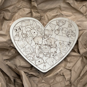 Wooden puzzle in the shape of a heart - LOVE | SENTOP 2