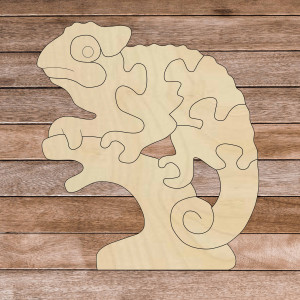 Drevená montessori vkladačka pre deti - CHAMELEÓN |...